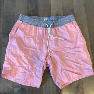 Marshalls Pink Swim Trunks with Patterned Gray Waistband